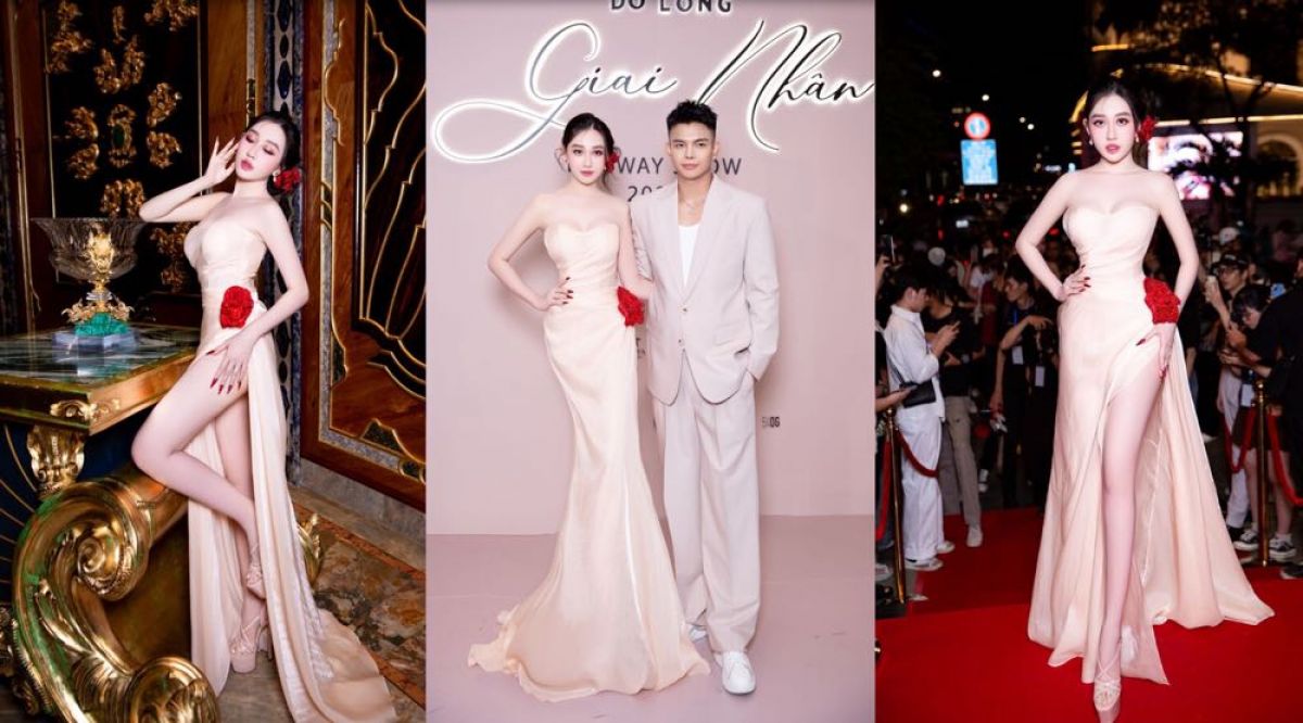 Hoa hậu Huỳnh Thuý Anh xinh như tiên nữ tại show Đỗ Long