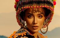 LYDIE VŨ DIỆN TRANG PHỤC THỔ CẨM LẤY CẢM HỨNG TỪ TÂY BẮC CHO PHẦN THI NATIONAL COSTUME